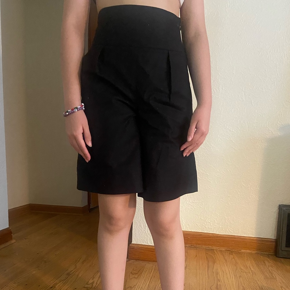 Black highwaisted Burberry shorts